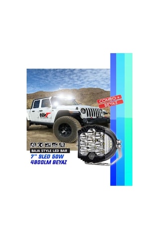 Offroad Projektör Beyaz Led Lamba 7 Inç Baja Stil 1 Adet