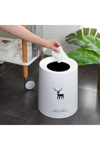 Sones 8l Oturma Odası Yatak Odası Ofis Yuvarlak Çift Katmanlı Açık Çöp Kutusu Altın Elmas Diğer