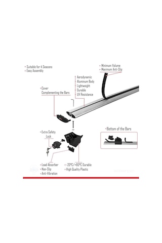 Opel Zafira Family C 2011-2014 Arası İle Uyumlu Hook Model Anahtar Kilitli Ara Atkı Tavan Barı Gri