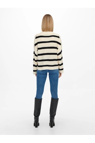 Jdy Jdyjusty L/s Stripe Pullover Kadın Kazak 15264902 Ekru