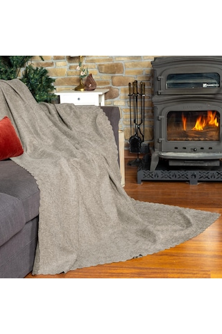 Jakarlı Şönil Koltuk Örtüsü Kanepe Örtüsü Koltuk Şalı 175x300 Kaymaz Kil L