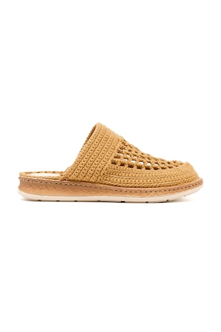 Terlik Kadın Bbs Jmy John May Knitwear Slippers Camel Kahverengi