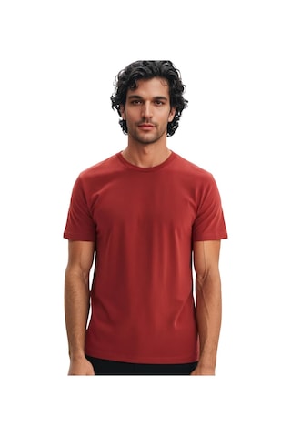 Ar-ma Erkek Bisiklet Yaka Tişört Regular Fit Pamuk Süprem Basic Baskısız Y31344408002 Koyu Tuğla-kt1 Kahverengi 2XL