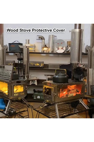 Mufunye Paslanmaz Çelik Bacak Koruyucu: Yanmaz, Hayvan Ve Yaprak Engelleyici, Ayarlanabilir Isıtma Sobası Kapağı