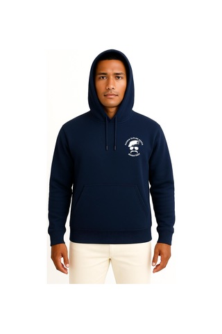 Bahriyeli Collection Kapüşonlu Sadece Ölüler Görür Babayiğit Cep Baskılı Unisex Sweatshirt Lacivert