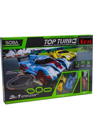 1/43 Ölçek Yarış Pisti Işıklı Formula Pisti İki Kişilik Top Turbo