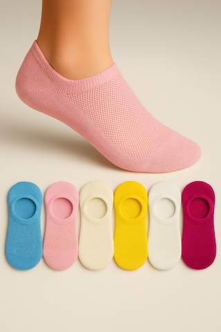 Tibo 6 Çift Burun Dikişsiz Kız Çocuk Sneakers Görünmez Çorap Çok Renkli