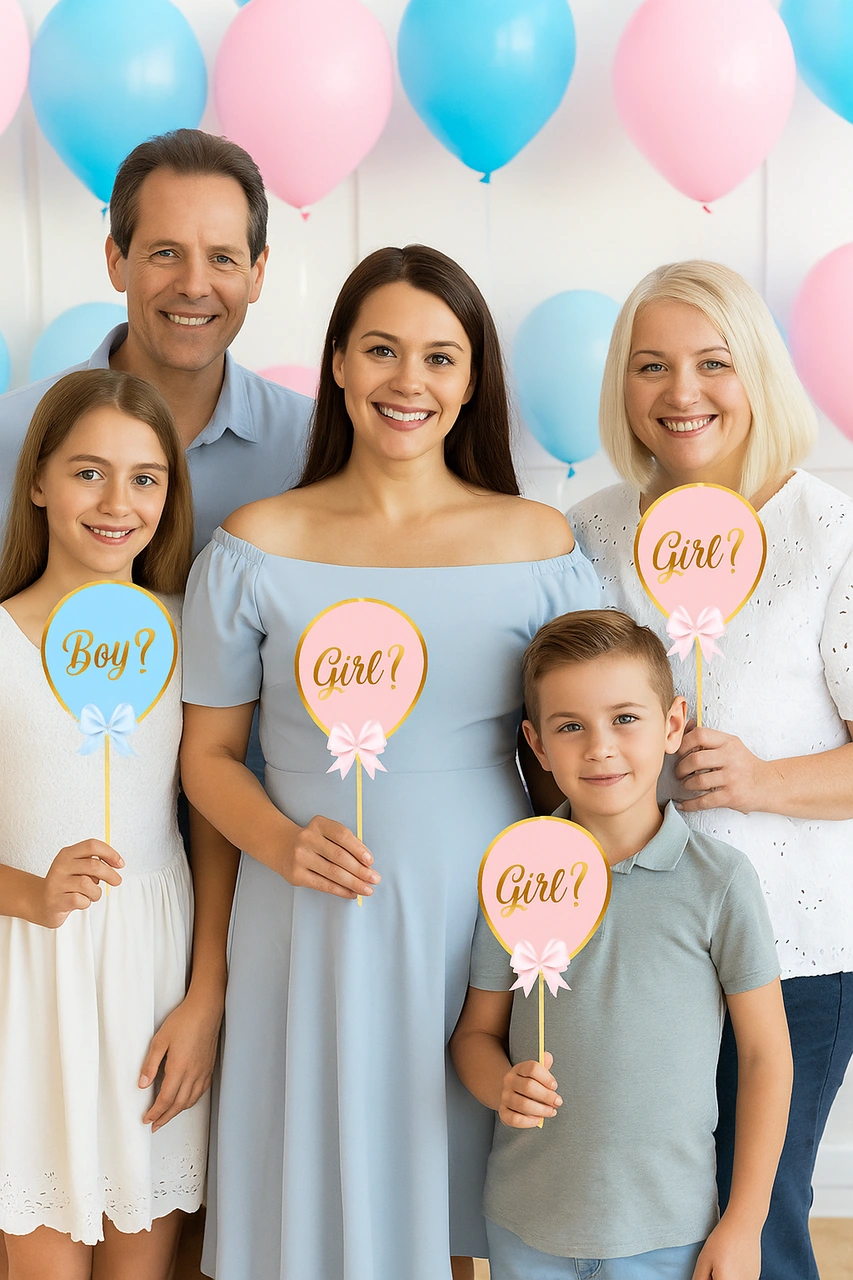 Cinsiyet Partisi Konuşma Balonu 5li Boy Mavi Balon Çubukları 12x17 Cm Diğer