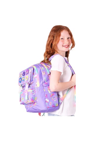 Elatae Su Geçirmez Kumaş Kız Çocuk Çok Gözlü Ortopedik Sırt Okul Çantası L5238 Lila