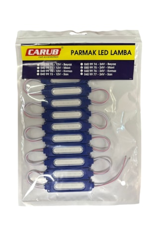 Parmak Lamba Cob Led Mavi 24v 10'lu Br 040 99 75