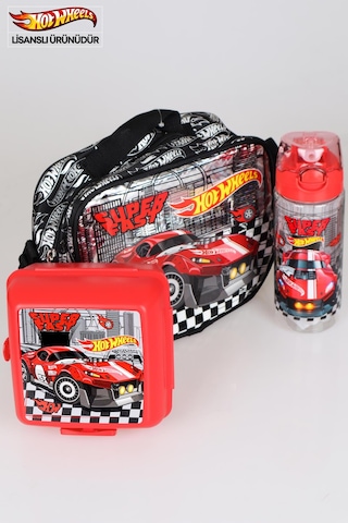 Dekomus İle Yeni Sezon Lisanslı Hot Wheels Beslenme Çantası, 2 Katlı Beslenme Kabı Ve 500 Ml Matara Seti Diğer