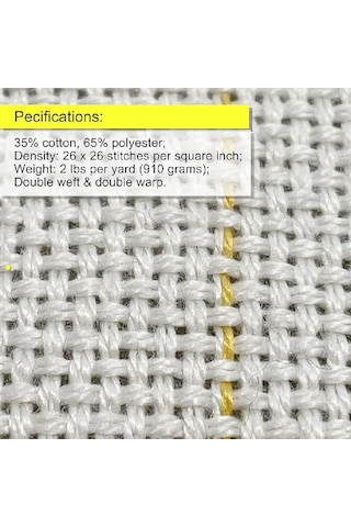 Tufting Kumaşı - 3 Metre Standart Ende - Keşiş Bezi - Panç Kumaşı - Punch Kumaşı - Monks Cloth Krem Bej
