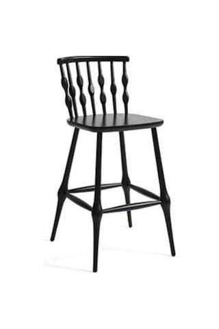 Natura Retro Ahşap Bar Sandalyesi Siyah