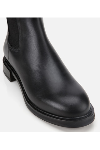 Hotiç Kadın Deri Siyah Lastik Detaylı Düz Bot 01boh313410a100 01boh313410a100 Siyah