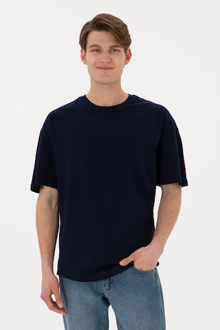 U.S. Polo Assn. Erkek Long Fit Bisiklet Yaka Lacivert Basic Tişört 50305988-VR033