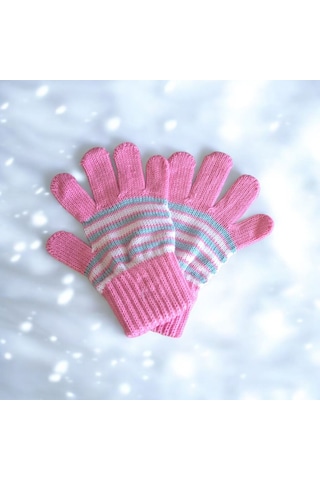 Kız Çocuk Eldiven Pembe 4-8 Yaş Pembe