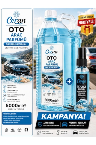 Oto Araç Kokusu Okyonus 5 Litre 150 Ml Oto Koku Hediyeli 001 Oto Araç Kokusu Okyonus 5 Litre 150 Ml Oto Koku Hediyeli 001