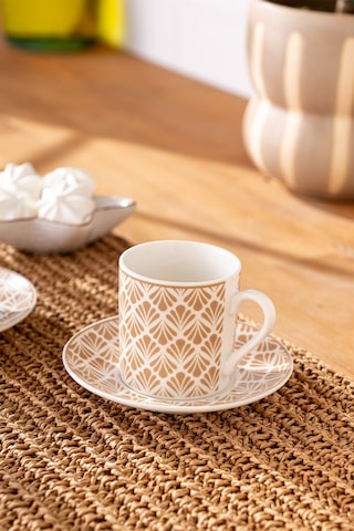 Emsan Wavy New Bone 2 Kişilik Kahve Fincan Takımı 90 ML Bej