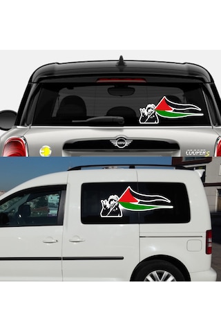 Özgür Filistin Sticker - Filistin Bayrak Sticker - 02509 15x6 Cm