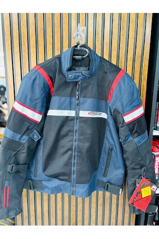 027 Rature 4 Mevsim Korumalı Motosiklet Montu Lacivert-siyah