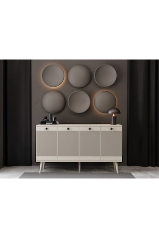 Melura Konsol 140 Cm %100 Mdf Lake Ahşap Ayaklı Kumtaşı