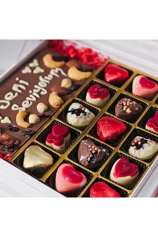 Sevgililer Günü Special Yaldızlı Tablet Karışık Çikolata Kutusu