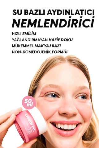 Cream Co. Moisturizer Cilt Tonu Eşitleyici ve Aydınlatıcı Su Bazlı Nemlendirici Yüz Kremi 2 x 50 ML
