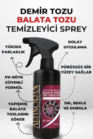 Altınoran Derinlemesine Yüzey Temizliği Ve Plastik Yenileme Seti Demir Tozu Sökücü 500ml + Torpido Parlatıcı 200ml