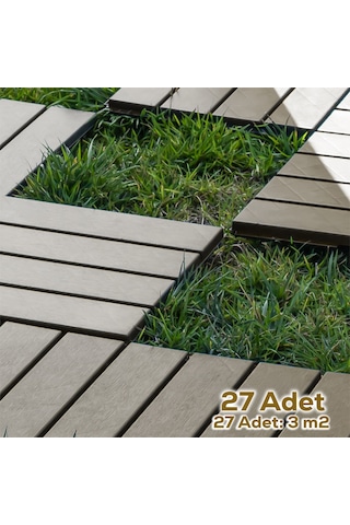 Porsima 1177 27li Bahçe Balkon Teras Zemin Döşemesi Karosu Latte