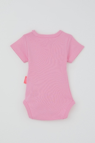 Breeze Kız Bebek Çıtçıtlı Kısa Kollu Zıbın Body Basic 0-9 Ay , Pembe