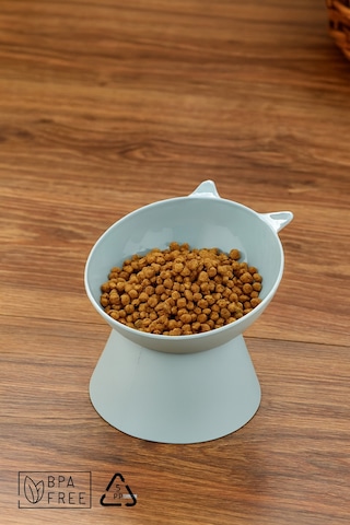 Yüksek Ayaklı Evcil Hayvan Mama Kabı - Mavi