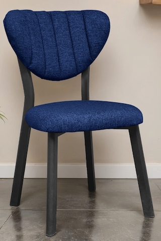 Nemeron Mutfak Masa Sandalyesi Kafe Restoran Yemek Odası Çizgili Yarmalı Sandalye Silinebilir - Lacivert Lacivert