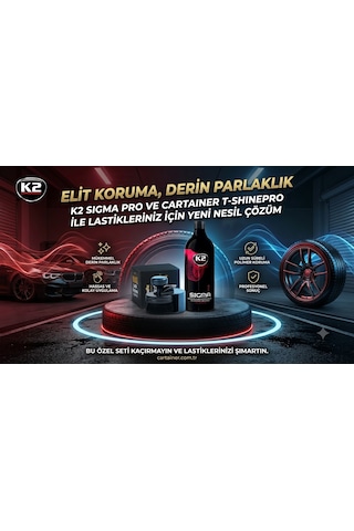 K2 Sigma Pro 1l & Cartainer T-shinepro Yeni Nesil Lastik Bakım Seti K2 Sigma Pro 1l & Cartainer T-shinepro Yeni Nesil Lastik Bakım Seti