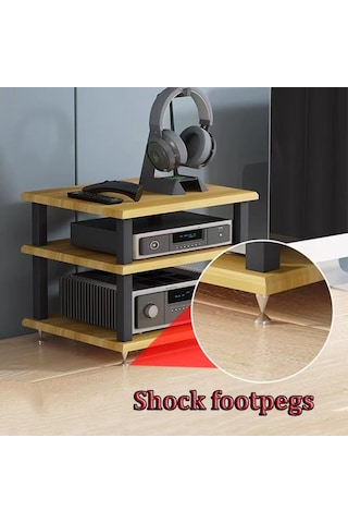 Hifi Ses Ekipmanı Dolabı - Stereo İçin 4 Raflı Masaüstü Standı, Amplifikatör Ve Difüzör, Dom Eğlence Sistemi İçin Beyaz Ses/video Kulesi Kompakt Mobil Çok Renkli