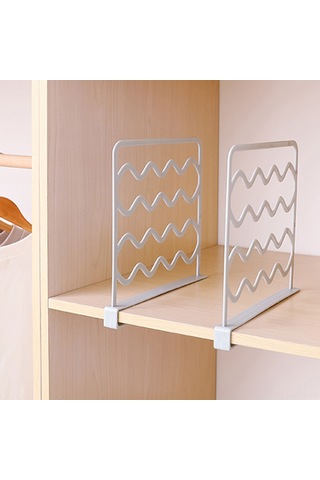 Kosona Beyaz Pprahat Kurulumlu Dolap Bölücü Raf Ayırıcısı - Çanta, Kazak, Battaniye Düzenleyici 1 Adet Beyaz