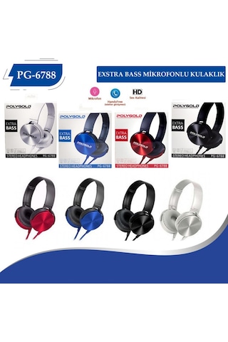 Polygold Pg-6788 Extra Bass Mikrofonlu Kulaklık
