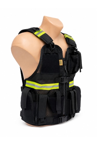 Süngü Tactical Trafik Yelek Çantalı Siyah