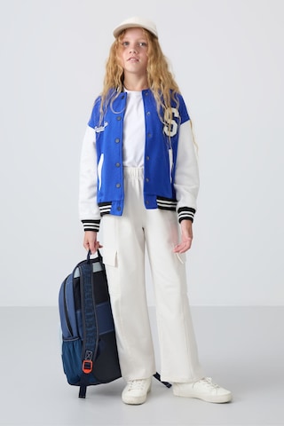 Tommy Life Gece Mavi Pamuklu İçi Tüylü Yumuşak Dokulu Standart Fit Nakışlı Kız Çocuk Kolej Ceket - 75163 Mavi