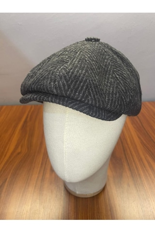 Hamze Peaky Blinders Vintage Model Balıksırtı Kışlık Kasket Şapka Siyah