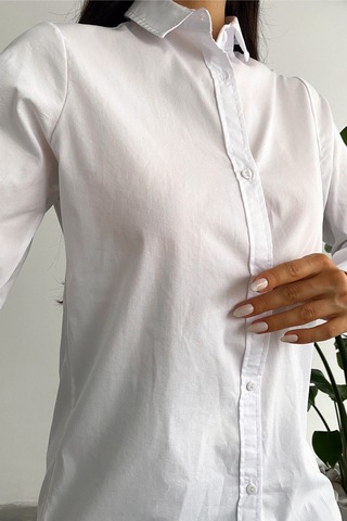 Femelle Kadın Beyaz Yeni Sezon Slim Fit Basic Gömlek