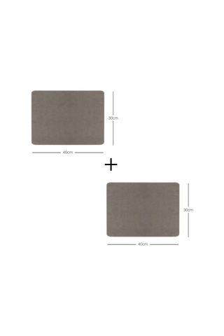 Ocean Home Textile 2'li Gri Renk Deri Amerikan Servis 40 X 30 Cm Genel
