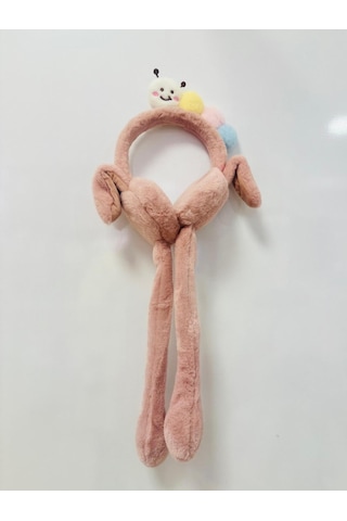 Gala Haretli Sesli Çocuk Tırtıllı Peluş Kulaklık Pudra