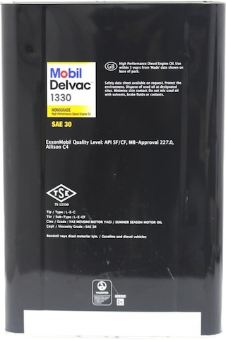 Mobil Delvac 1330 SAE 30 Tek Dereceli Dizel Motor Yağı 16 KG