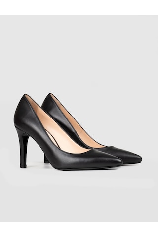 Cabani Kadın Hakiki Deri Siyah İnce Topuklu Stiletto-siyah Siyah