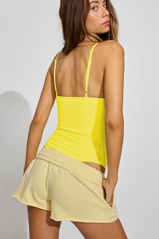 Madmext Sarı Askılı Kadın Bodysuit Mg2542