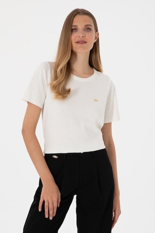 U.S. Polo Assn. Kadın Beyaz Bisiklet Yaka Triko Tişört 50306460-VR013