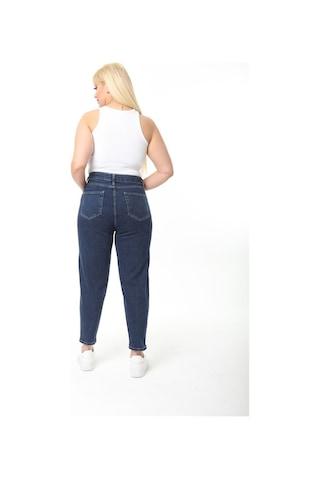 Cedy Denım Kadın Büyük Beden Pileli Mom Jean Pantolon C600 001