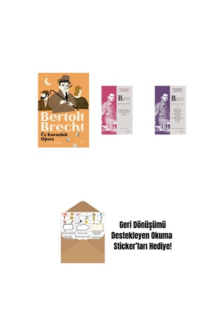 Üç Kuruşluk Opera + Bertolt Brecht - Bütün Oyunları 5 + Bertolt Brecht - Bütün Oyunları 3 Ciltli + Okuma Sticker'ları