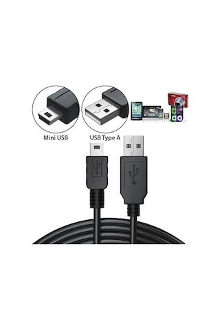 5 Pin Mini Usb Kablo - Dualshock 3 Kol Şarj Kablosu Sixaxis Kablo - 1.5 Metre