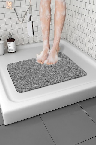 Su Emici Banyo Paspası Kaymaz Paspas Islak Zemin Duş Paspası Kivircik Paspas Takımı 40x60 Cm Gri